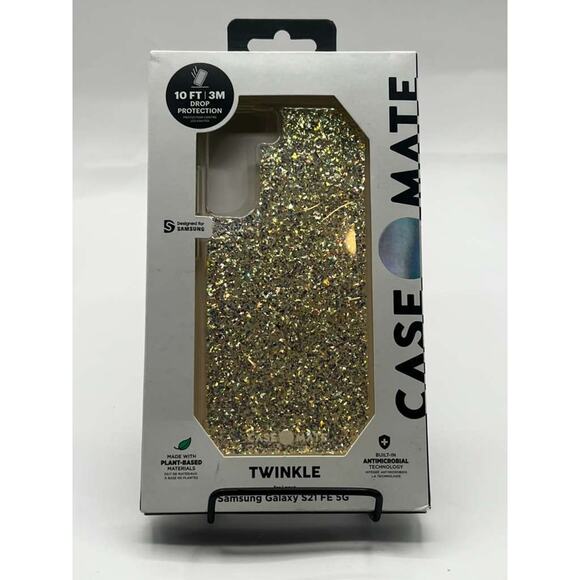 Case-Mate Twinkle Case for Samsung Galaxy S21 FE 5G Gold Glitter Shockproof Cove - Picture 1 of 3